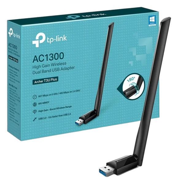 TP-Link Archer T3U Plus AC1300 High Gain Dual Band USB Adapter